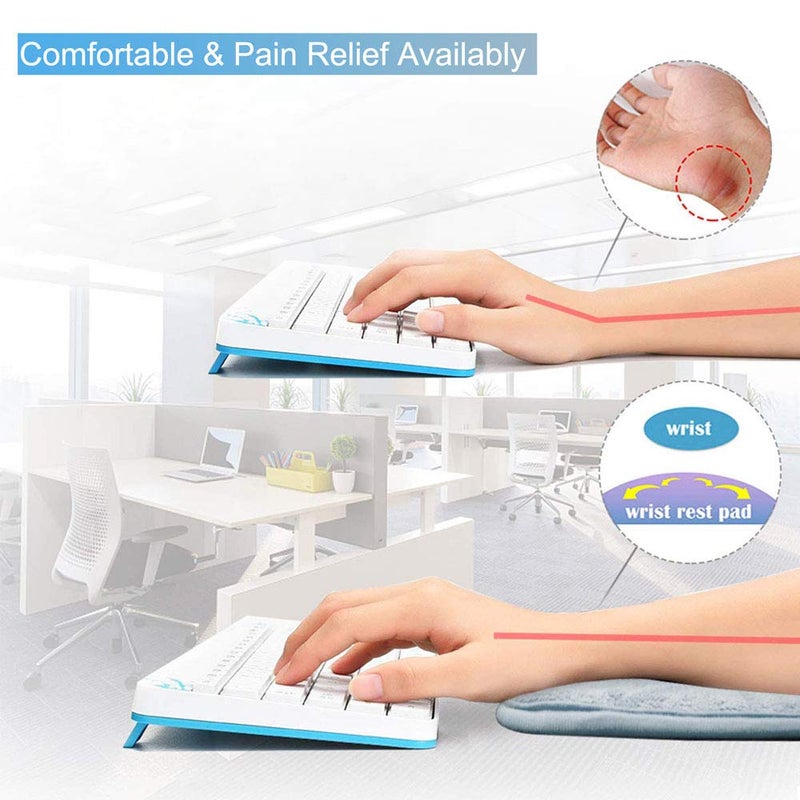 AUHOKY 2 Sets Ergonomic Computer Elbow Wrist Pad, AUHOKY Long & Short Size Combination Keyboard Wrist Rest Elbow Support Mat for Office Desktop Working Gaming - Memory Foam Relieve Elbow Pain (Khaki) - Image 5